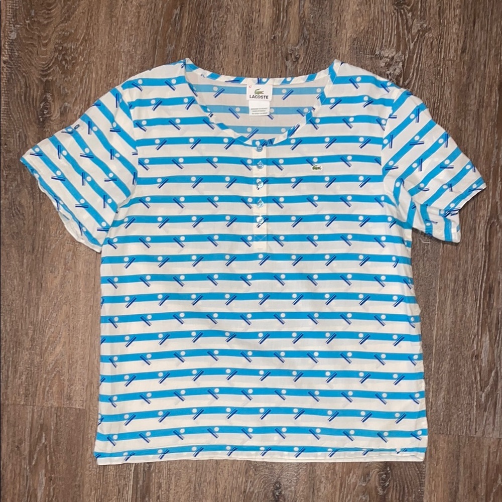 EUC Lacoste Short Sleeve Striped top. Size M (EU 42)